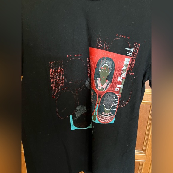 Yohji Yamamoto T-Shirt Short Sleeves Black with “Hairstyles” Print One Size - Picture 2 of 10